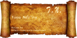 Tuss Nóra névjegykártya