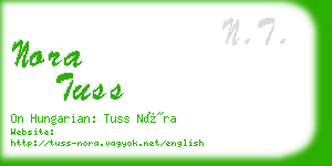 nora tuss business card